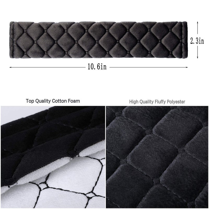MIKAFEN 4 Pack Universal Car Seat Belt Pads, Adult Seat Belt Shoulder Strap Covers Harness Pad for Car/Bag,Soft Comfort Helps Protect You Neck Shoulder from The Seat Belt Rubbingï¼ˆBlackï¼‰ - Image 2